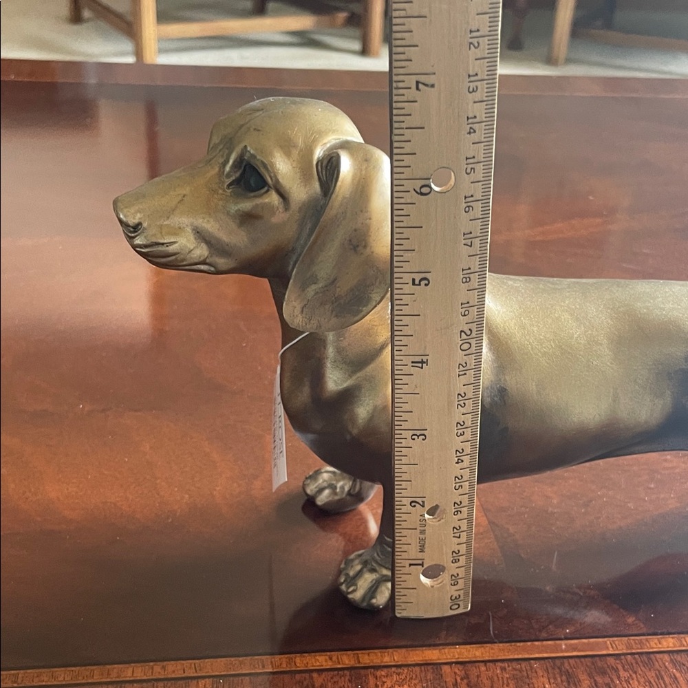 T. Rose Brass-Look Dachshund Figurine - - Picture 8 of 8